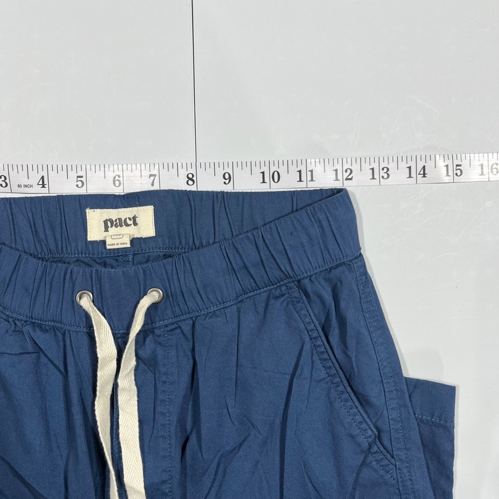 Pact Organic Cotton Blue Drawstring Tapered Pants Womens XS Sustainable Travel - Picture 6 of 12